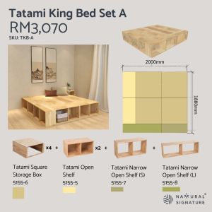 Natural Signature TKB Tatami Package-King Bedframe Set/Tatami King bedframe package/Solid wooden tatami bedframe/榻榻米配套-6双人床系列/榻榻米双人床配套/实木榻榻米卧房系列 #TS #BF