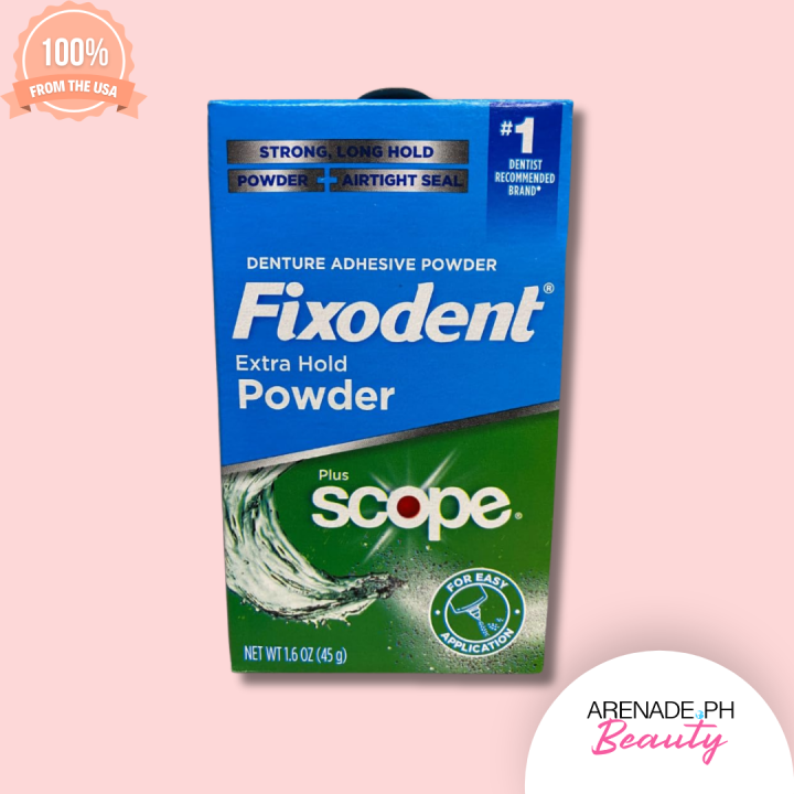 Fixodent Denture Adhesive Extra Hold Powder Plus Scope 1.6 oz / 45g