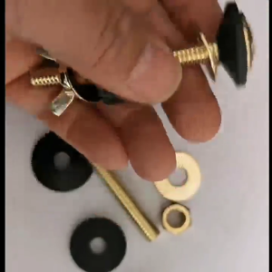 2Pcs Portable Sturdy Toilet Tank Bolts Set Waterproof Carbon Steel Screws with Extra Long Nut for Stability Long Time Use