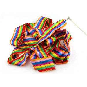 4M Twirling Rod Twirl Ribbon Gymnastics Rhythmic Dancing Ballet Ribbon Streamer Twirling Baton Rod Wand