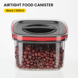 Transparent Plastic Airtight Canisters Set with Silicone Seals - Leak-Proof Kitchen Storage Organizer