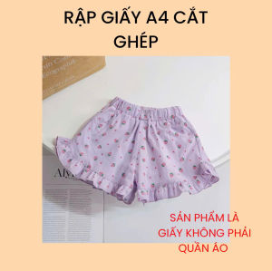 Rập giấy A4 cắt ghép may quần sooc bèo bé gái - AN10