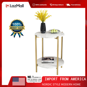 EB MALL ORIGINAL NORDIC IRONWORK METAL COFFEE TABLE WITH TWO LAYER BOOKS FRUITS STORAGE TRAY SMALL ROUND TABLE FOR LIVING ROOM SOFA