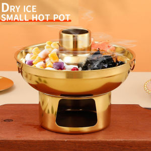 Kem thương mại Lẩu Trà sữa Món tráng miệng nhà hàng Đá khô Lẩu nhỏ inox. Dry Ice Small Hotpot