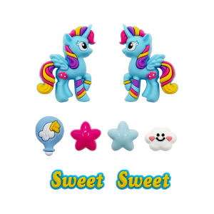 Rainbow Unicorn Crocs Jibbitz Charms Cartoon Cute Shoe Buckle Detachable Shoe Flower Decoration for Crocs