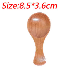 4Pcs Natural Wooden Spoon Kitchen Long Short Handle Soup Spoon Honey Coffee Milk Teaspoon Spice Condiment Scoop Tableware Tools
