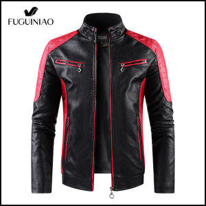 Fuguiniao Mens Leather Jackets Fall Winter Coat Men Faux Coats Biker Motorcycle Male Classic Top Quality Jacket