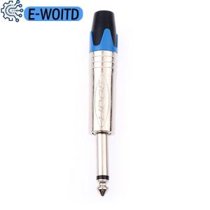 E-WOITD 6.35 Mm Audio Plug Mute Plug Connector Jack Mono Assembly Microphone Conector With Mute Function
