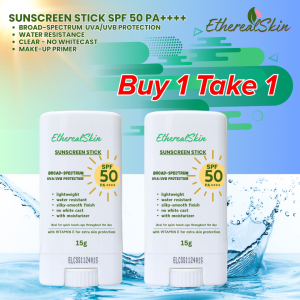 EtherealSkin Buy 1 Take 1 Sunscreen Stick Broad-Spectrum SPF 50 PA+++  Clear Lightweight Glass Skin finish Water Resistant Makeup Base 15g