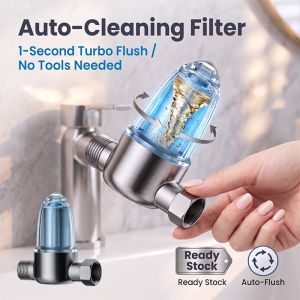 Pre-Filter Angle Valve Solid Brass 40-Micron Visible Water Purifier for Washing Machine Heater