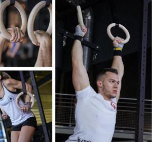 ยิมนาสติกแหวนโ Wood Gymnastic Rings Olympic Rings 1pair Premium Heavy Duty Cross Training Wood Gymnastics Fitness Exercise Rings for Your Home Gym Exercise Rings Workout Crossfit and Strength Training Ring Pull Up Dips Muscle Up Ring Row