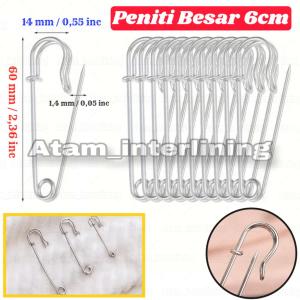 1 Pack | Peniti Besar Jumbo Panjang 5cm 6cm 7cm | Aksesoris pakaian Tas Sepatu Topi | Aksesoris Hiasan | Peniti dekorasi | Peniti DIY | Peniti kasur | Peniti anti karat | Peniti sun | Peniti serbaguna | peniti nikel | peniti stainless | Peniti bayi | pin