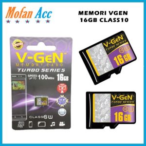 Micro SD V-GEN 16GB Class 10 ORIGINAL 100MB/S Memory Card Turbo Series Vgen C10 MMC Microsd Garansi