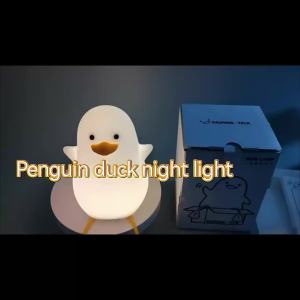 Cute Little Gull Silicone LED Night Light Fun Yellow Little Gull Patting Light Mobile Phone Holder