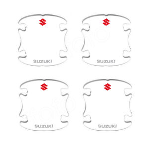 มือจับประตูรถยนต์ Suzukiสติกเกอร์ป้องกันประตูรถที่มองไม่เห็นสำหรับประตูรถยนต์ฟิล์มป้องกันที่จับประตูป้องกันการชน8ชิ้น