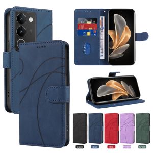 For Vivo V29 V27 V27 Pro Magnetic Phone Case Leather Wallet Soft TPU Card Slot Flip Cover Casing