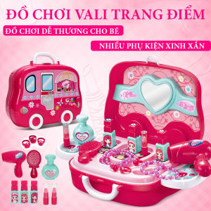 Bộ Đồ Chơi Trang Điểm Make Up Cho Bé Gái - Vali Đồ Chơi Trang Điểm Có Bánh Xe Siêu Xinh