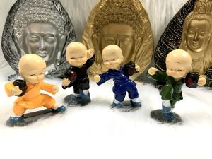 [HCM]Bộ 4 tượng chú tiểu múa túy quyền ( Hình Thật )