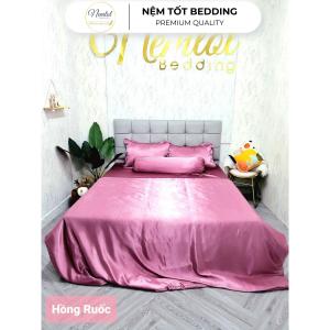 👑GIẢM SỐC👑 Trọn Bộ Phi Lụa Silk Cao Cấp Hàng Loại 1 Mát Mịn Bộ 4 Và 5 Món Gồm Chăn _ Nemtot Bedding