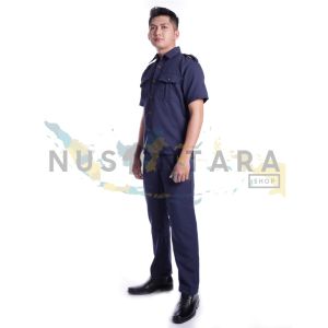 Seragam Safari NAVY Pria Lengan Pendek Seragam Paspampers Seragam Driver Seragam Safari Satpam Security