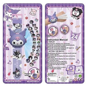 LI-TOP Đồng hồ máy chiếu dễ thương cho trẻ em với 24 hình ảnh và nhân vật vui nhộn