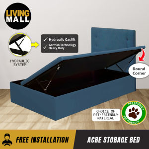 Living Mall Acre 16" SBD Lift Up Storage Bed Base Bedframe - Pet-Friendly Option / Mattress Option