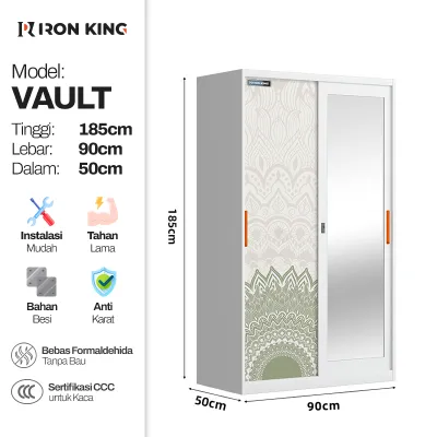 [MURAH] Lemari Pakaian Baju Besi Sliding 2 Pintu 3 Pintu 4 Pintu Premium – Wardrobe Full Plat Kuat Anti Karat Lemari Pakaian Minimalis Modern + Cermin Full Body
