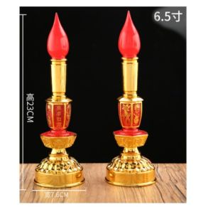 Lampu Led Lilin Listrik Warna Emas Double Guna Lampu Lilin Led Lampu Dupa Hiolo Set