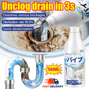 Ejen pembersih saluran paip 1 Second deodorization Toilet Clog remover drain pipe 500ml Drain Clog Remover Pipe cleaner Pipe drain cleaner mr muscle drain declogger Unclog drain pipe Clog remover heavy duty  管道疏通剂 通下水道剂 ubat sink tersumba Toilet Cleaner 管