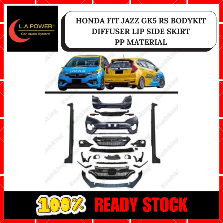 HONDA FIT JAZZ GK5 RS BODYKIT DIFFUSER LIP SIDE SKIRT PP MATERIAL | Lazada