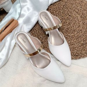 Size 35 - 45 / Sepatu Bustong Wanita Formal Hak Tinggi 5cm / Sepatu Mules Kaki Big Jumbo Lancip