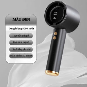 Quạt Mini Cầm Tay 100 Cấp Gió – Tua Bin Tốc Độ Cao 13000 Vòng/Phút Màn Hình LED Nhỏ Gọn