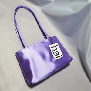 2026 Luxury Silk Satin Womens Shoulder Bag Square Underarm Handbag Contrasting Color Macaron Commuter Tote by Famous Brand2026