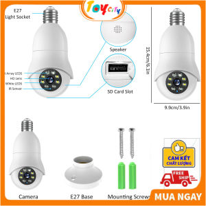 【Thẻ Nhớ Không Bao Gồm】Camera Giám Sát Mới 2023 Hình Dạng Bóng Đèn - Camera IP Wifi Không Dây - Camera Siêu Nhỏ Wifi FULL HD 1080P Đa Năng - Hồng Ngoại Quay Ban Đêm Hình Ảnh Sắc Nét Cả Ngày Và Đêm Siêu Bền -