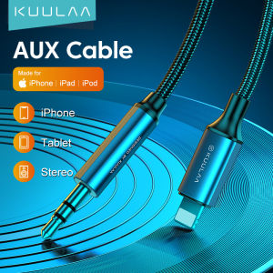 KUULAA iPhone Lightning to 3.5mm AUX Audio Cable Headphones Adapter For iPhone 14 13 12 11 Pro 8 7 Aux 3.5mm Jack Cable For IOS Adapter Accessories Splitter Lightning Male Audio To 3.5mm Audio Stereo Adapter Cable (No support talking)-1 Meter