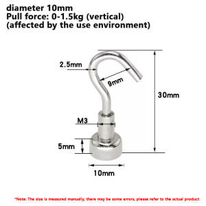 3/6/12PCS Heavy Magnetic Hook Powerful Stainless Steel Hook Rack Is Suitable For Key Storage Hooks Bathroom Hangers
