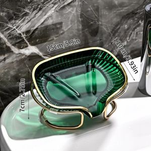 จานสบู่ห้องน้ำ Light Luxury ผู้ถือสบู่ห้องน้ำถาดสบู่ห้องครัวกล่องคอนเทนเนอร์สไตล์ Savon Rack อุปกรณ์ในครัวเรือน