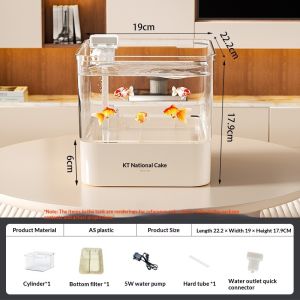 Desktop Aquarium Fish Tank with Waterfall Filter Silent Circulation Pump Clear Small for Betta