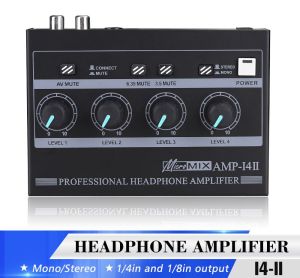 Headphone Amplifier 4-Channel Ferroalloy Mono/Stereo Monitor Set AMP-i4 (100-240V) Chargeable Headphone Amplifier