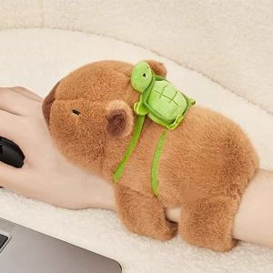 Boneka Capybara viral nempel tangan pake tas kura kura kecil ring pop gelang peluk plushie huggie DOLL clingy jennie elet wrist lyinh down capybara maxwell bahan bulu pendek capybara tangan bahan bulu ya capybara murah nemplok di tangan