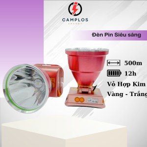 Đèn pin đội đầu cao cấp siêu sáng công suất lớn đèn đội đầu câu cá ánh sáng vàng và trắng chống nước vỏ hợp kim nhôm