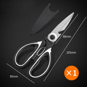Kitchen Scissors with Shear Sleeve Poultry Shears Bottle Opener Walnut Clip Heavy Duty Scissors Stainless Steel Barbecue Scissors