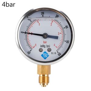 Glycerine Filled Pressure Vacuum Gauge 68mm 1/4 BSPT Bottom Compound Metal -10 to -150 InHg/PSI