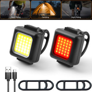 Bicycle Light Set Rechargeable Front Light with Bicycle Taillight IPX5 Waterproof Bicycle Head Light Portable Night Riding Warnning Light