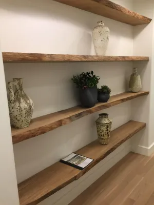 Ava Home Shop single layer floating shelves 1 pc solid wooden shelves with holes and metal bracket ready to install comes with screw and tox living room shelves bathroom shelves kitchen organizer shelves bodega home decor