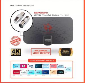 [PROMO MURAH] Antena TV Murah Digital Super Jernih LED Indoor Outdoor DVB-T2 4K High Gain 25dB TFL-D139 ORIGINAL Taffware Termurah Paling Laris anten tivi