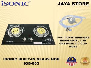Isonic Built-In Glass Hob / Gas Stove IGB-003 (10.0kW Blue Flame)