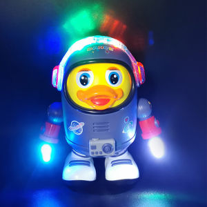 Childrens Space Duck Dancing Robot with Light Music Cartoon Funny Walking Musical Educational Toys Christmas Gifts for Boy Girl