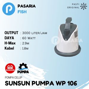 SUNSUN PUMPA WP106/WP 106 Pompa Celup Kolam 3000 liter/jam rendah daya