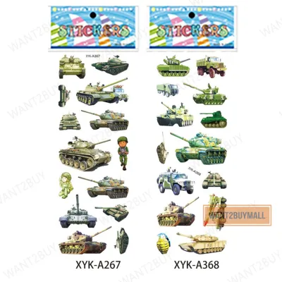 🇲🇾 1pcs 3D Cartoon Cute Book Animal Car Dinosaur Bubble Waterproof Sticker For Kids Toys Stiker Kartun Kanak Kanak Buda
